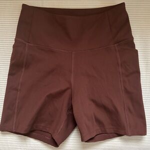 Girlfriend Collective High Waist Brown Shorts